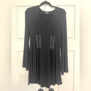 Express Black Shift Dress with Bell Sleeves